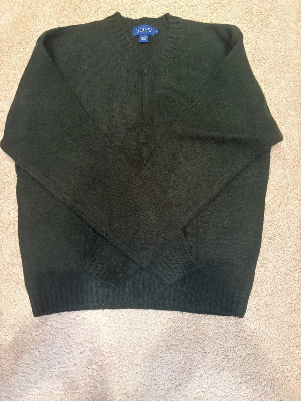 J. Crew Men's Dark Green V-Neck Sweater